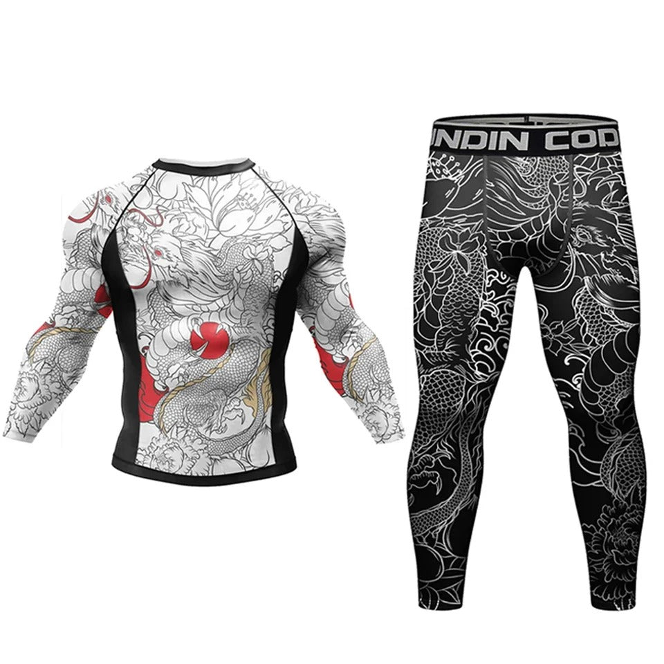 Ensemble Long MMA Sports Dragon Rouge & Noir