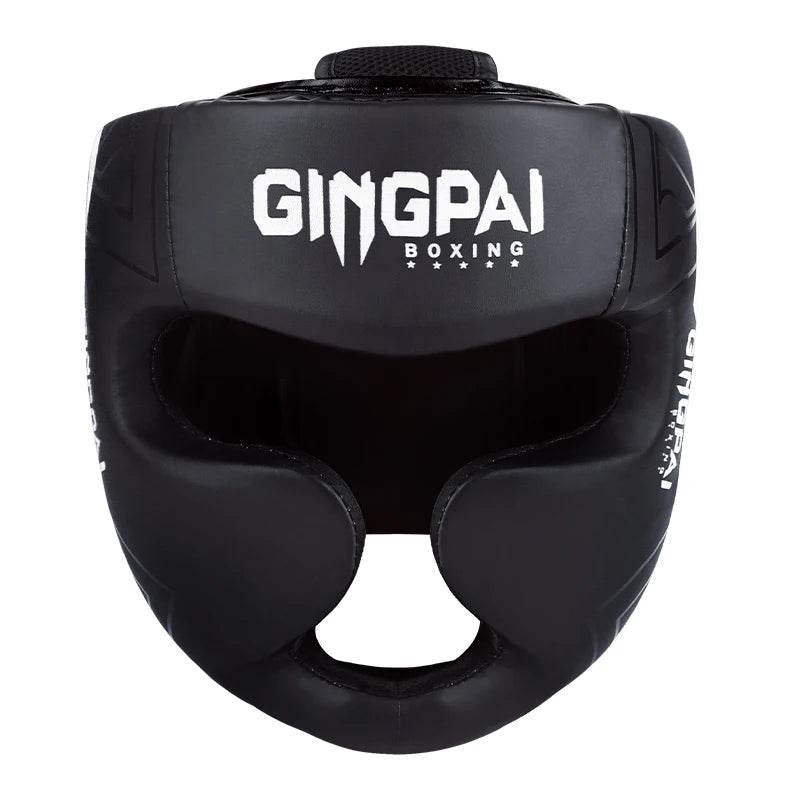 Casque MMA GingPai Noir Classique & Blanc Logo