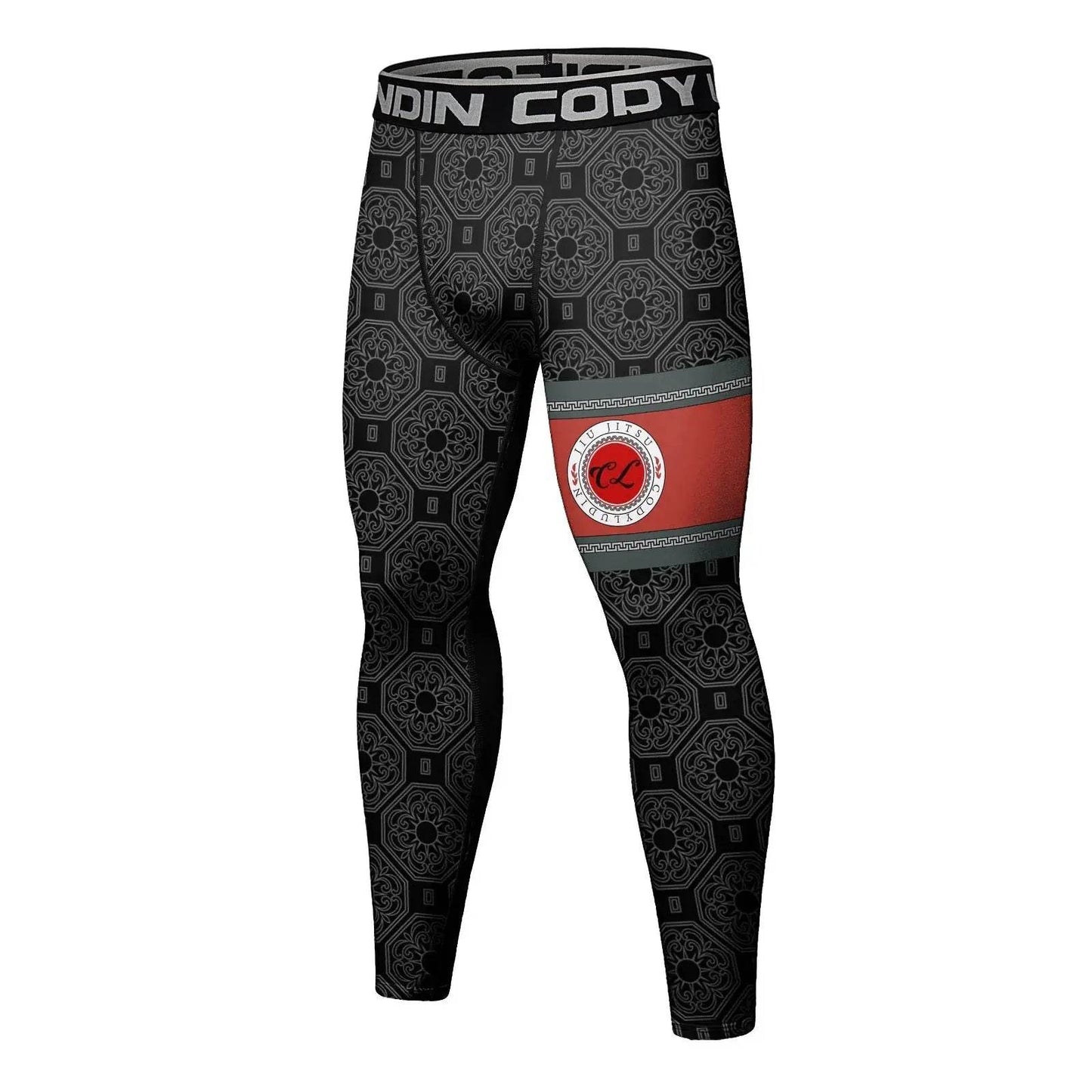 Collant MMA Motif Noir Médaillon Rouge