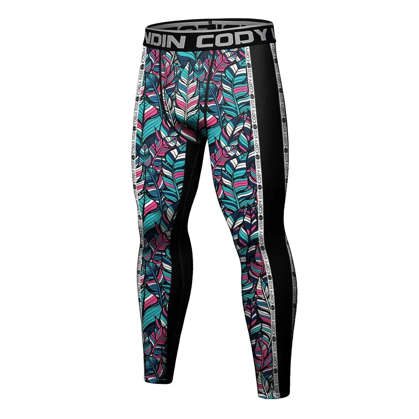 Collant MMA Plumes Multicolores & Noir
