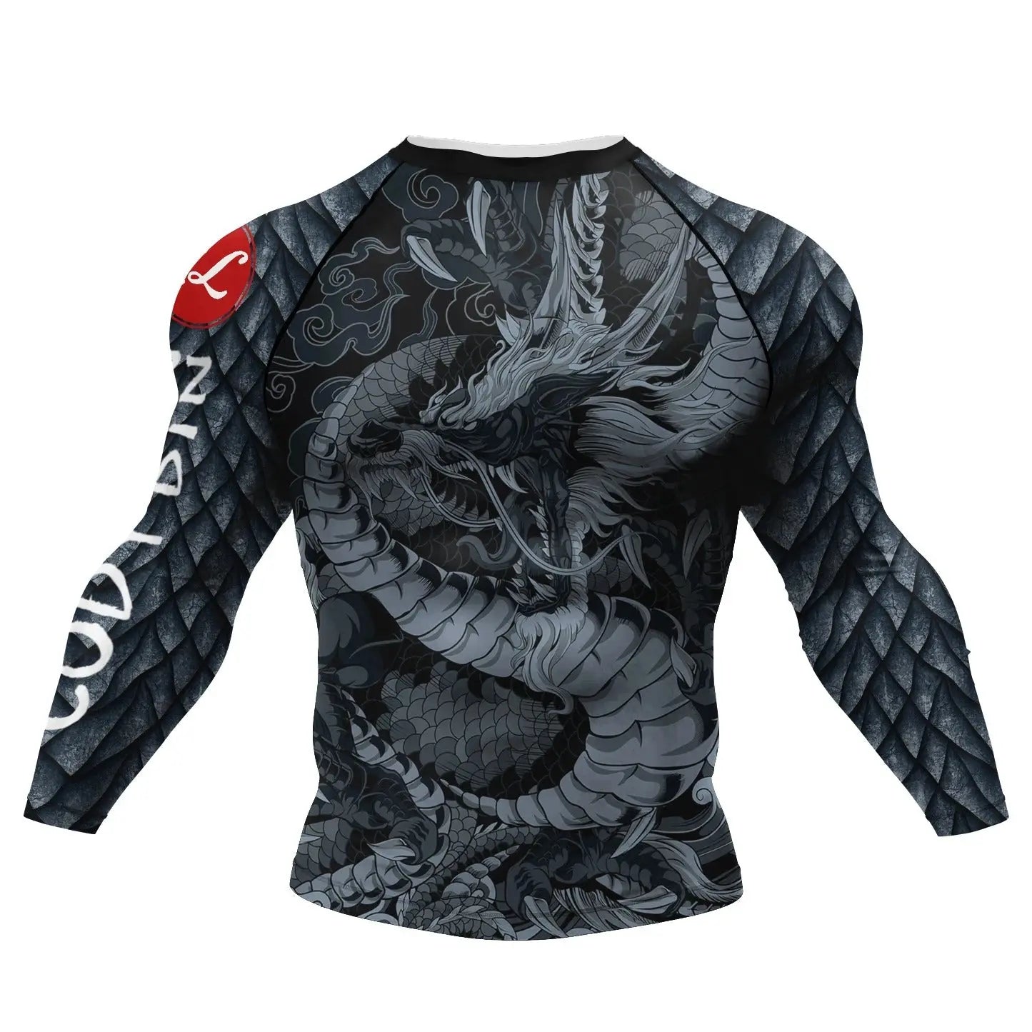 Rashguards MMA Dragon Noir & Écailles Grises
