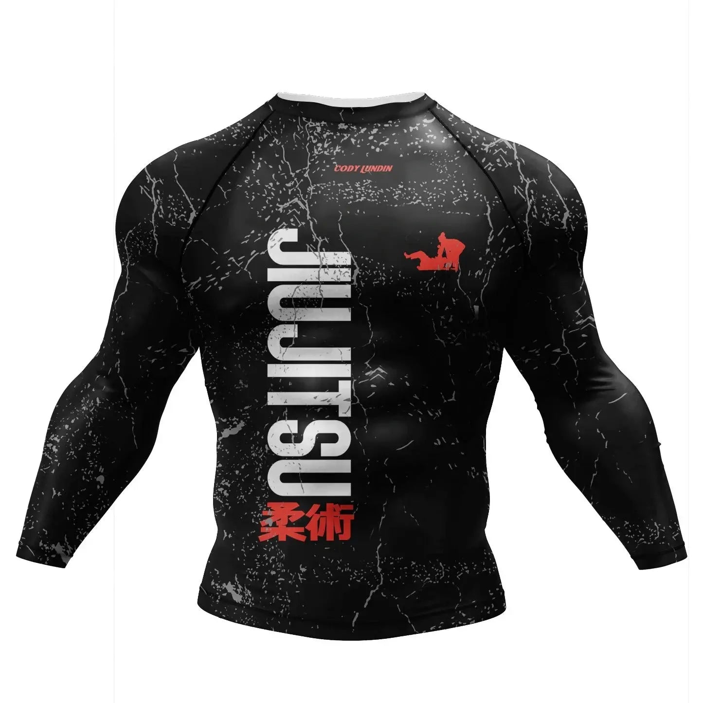 Rashguards MMA Noir Design Marbre Jiu Jitsu