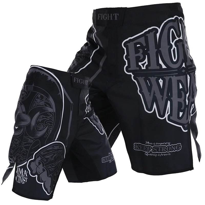 Short MMA AR Fight King Graphique Noir