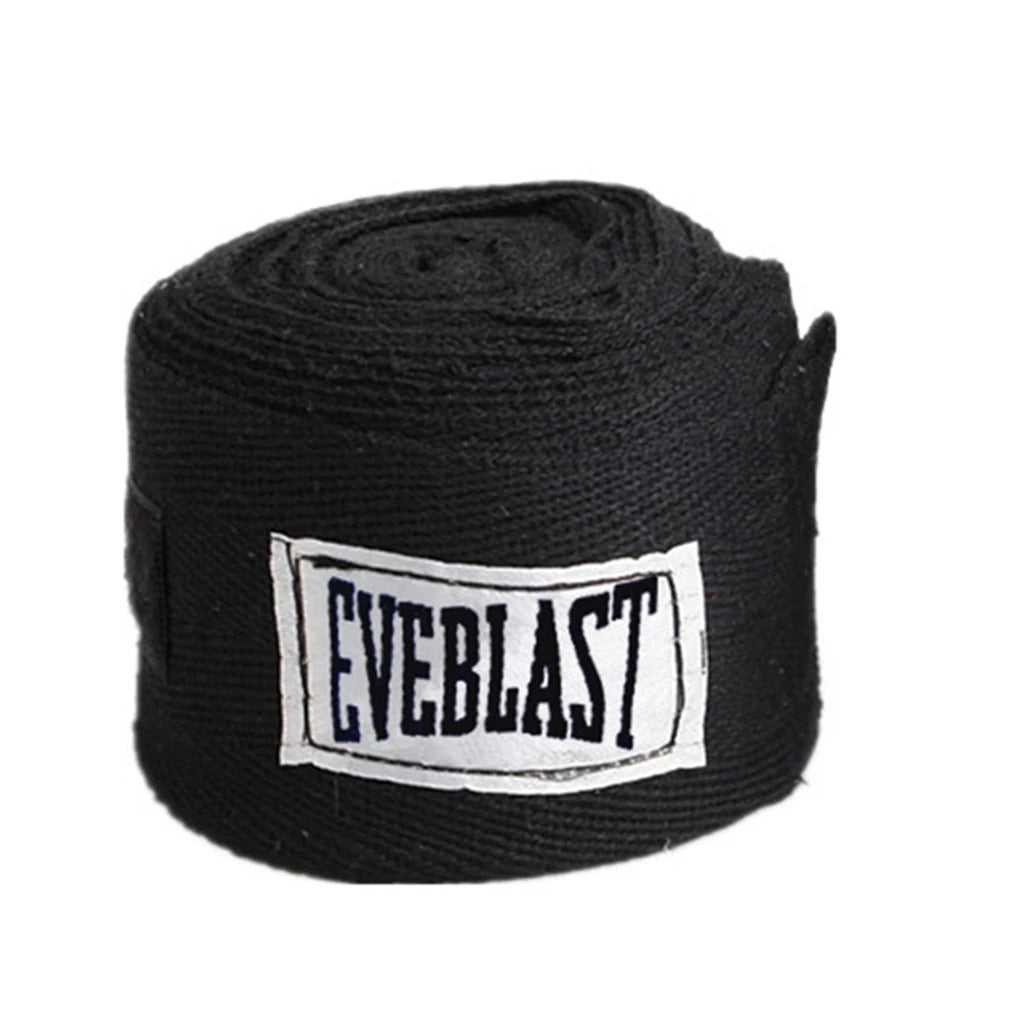 Bande de poignet MMA Noire Unie à Logo Blanc