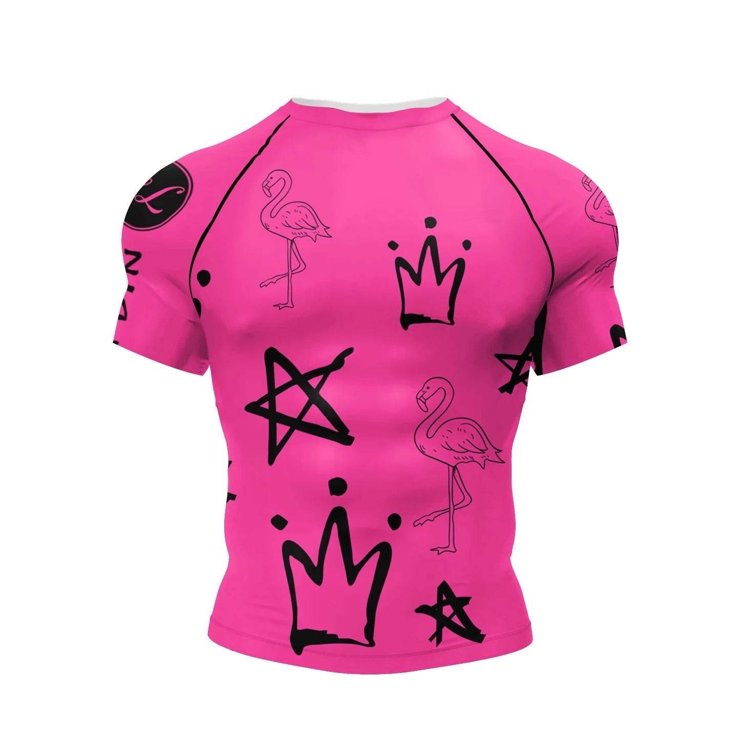 T-shirts MMA Sports Flamant Rose & Noir