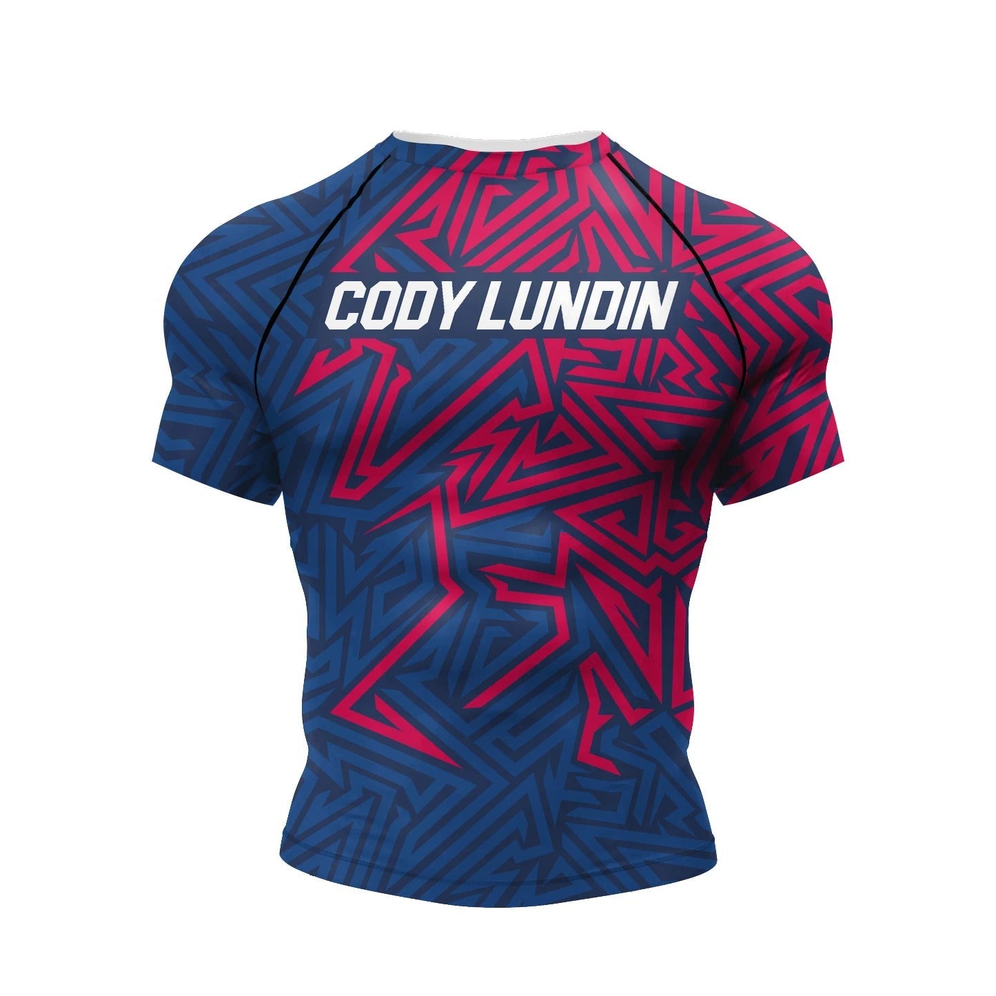 T-shirts MMA Sports Motif Géométrique Rouge & Bleu