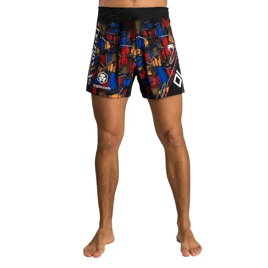Short MMA Venum Imprimé Cubique Noir Rouge Bleu