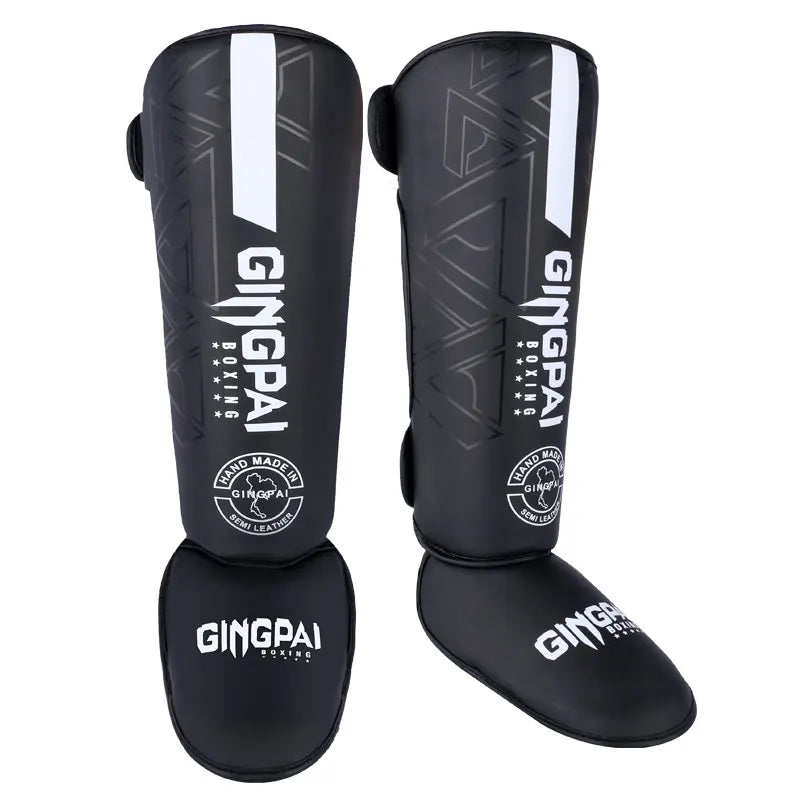 Protège-tibias MMA GingPai Noir Graphique Tribal