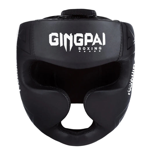 Casque MMA GingPai Noir Classique & Blanc Logo