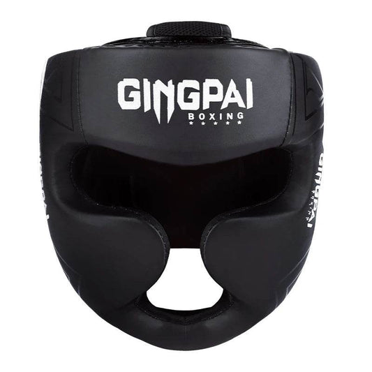Casque MMA GingPai Noir Classique & Blanc Logo