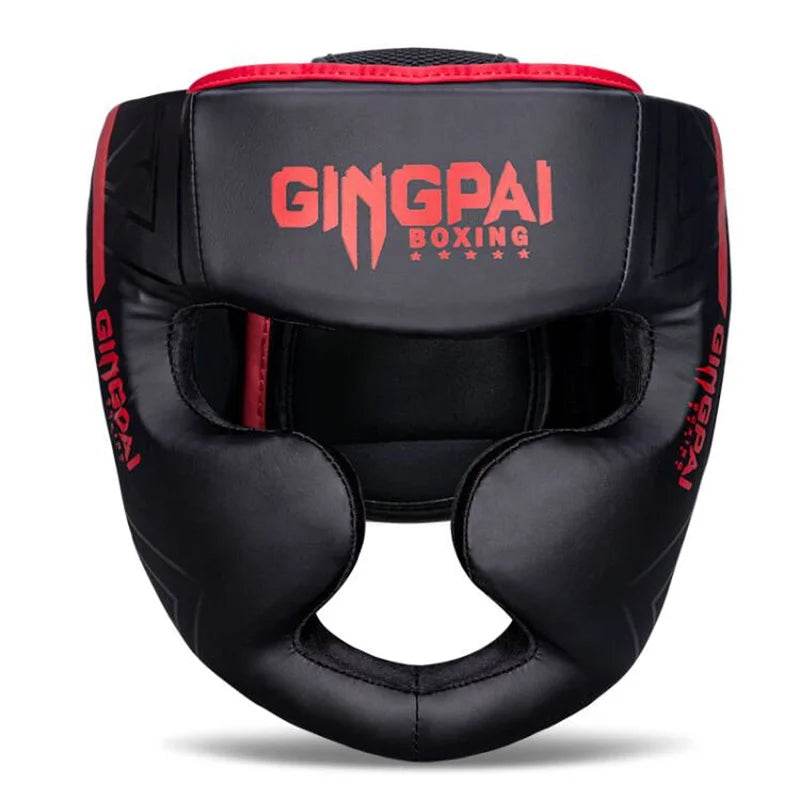 Casque MMA GingPai Noir Intense & Rouge Combat