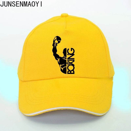Casquette MMA Jaune Logo Boxing Noir