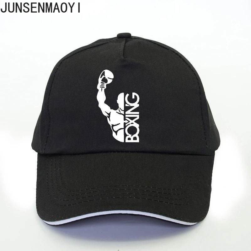 Casquette MMA Noire Motif Boxing Blanc