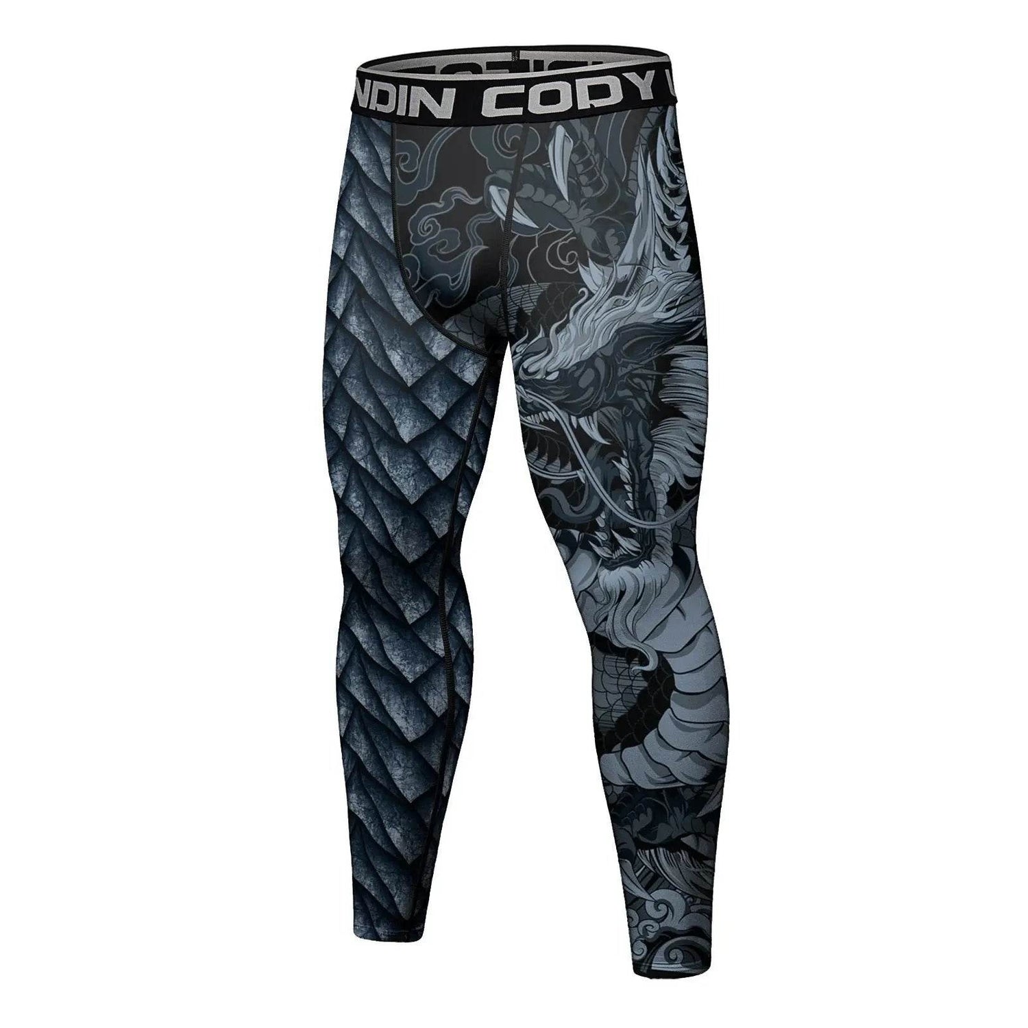 Collant MMA Dragon Écaille Gris Noir