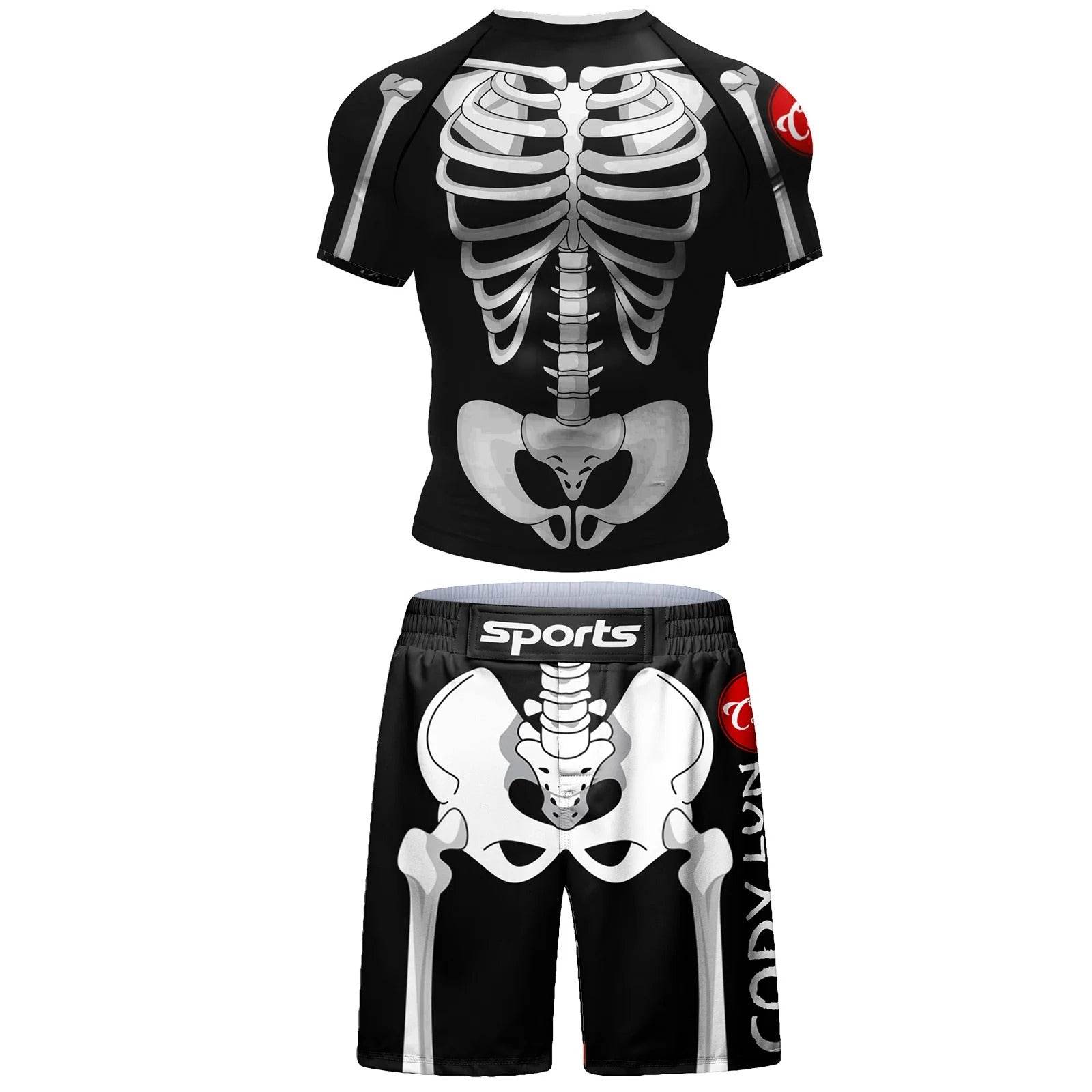 Ensemble Court MMA Sports - Squelette Noir & Blanc