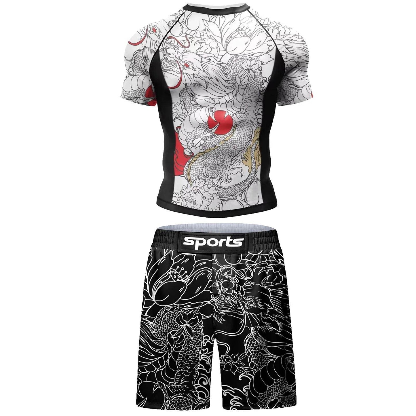 Ensemble Court MMA Sports Dragon Noir & Rouge