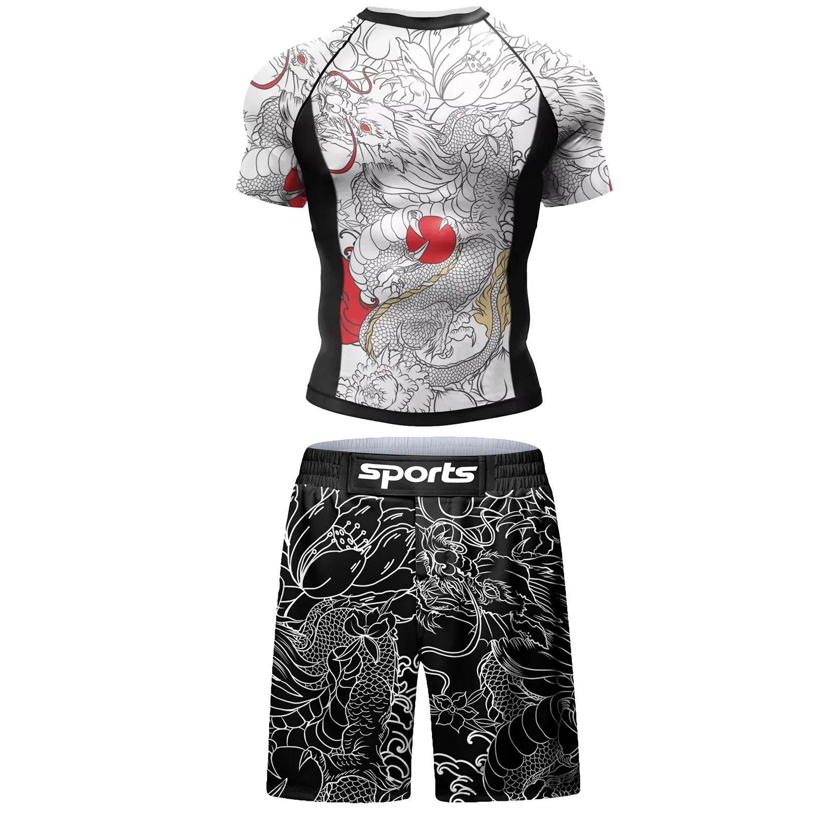 Ensemble Court MMA Sports Dragon Noir & Rouge