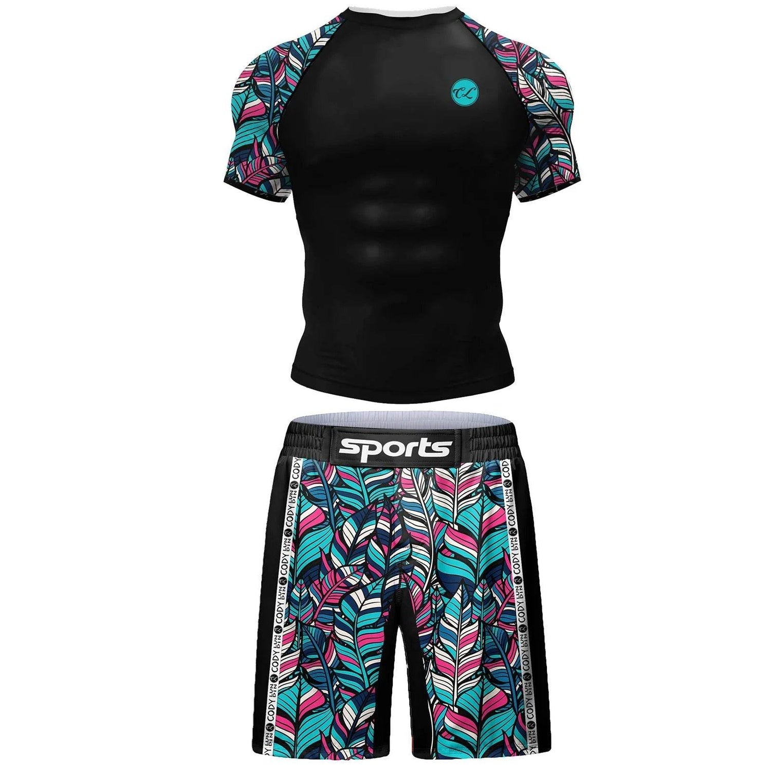 Ensemble Court MMA Sports Feuilles Multicolores