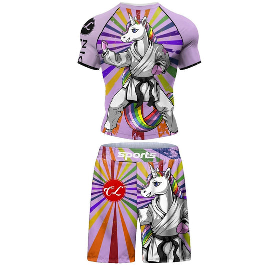 Ensemble Court MMA Sports Licorne Arc-en-Ciel