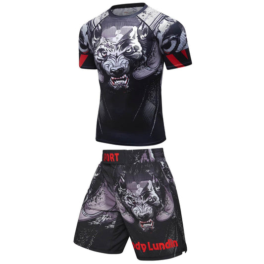 Ensemble Court MMA Sports Loup Sauvage Noir & Gris