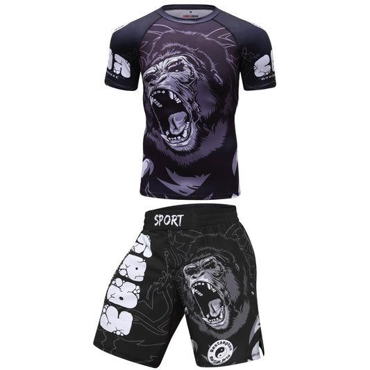 Ensemble Court MMA Sports Singe Rugissant Noire