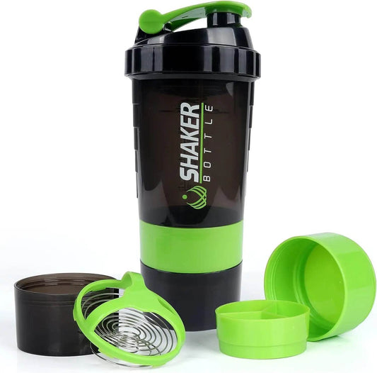 Gourde MMA Shaker Sport Noir & Vert Multifonction
