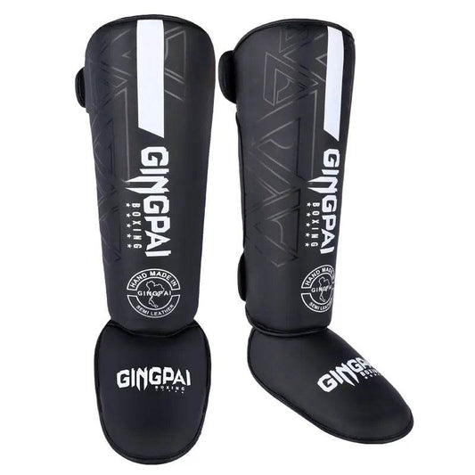 Protège-tibias MMA GingPai Noir Graphique Tribal