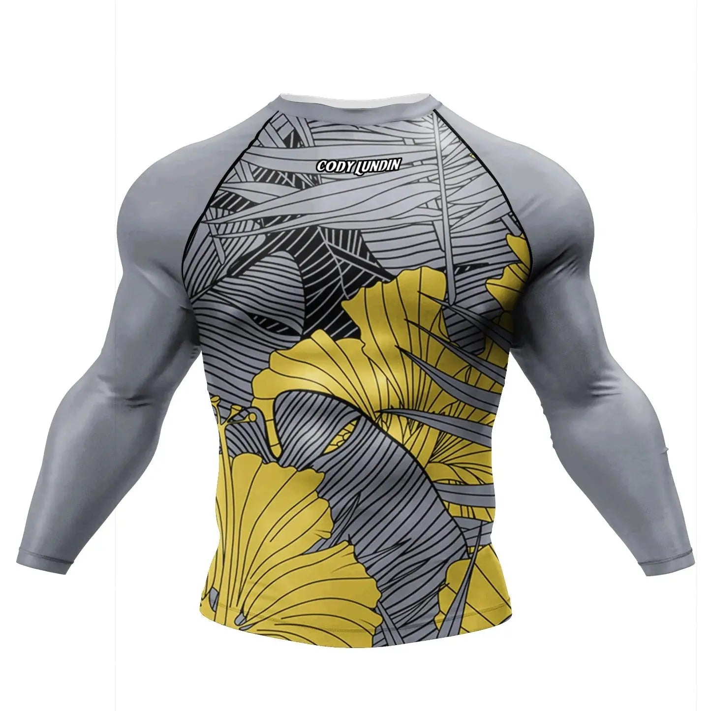 Rashguards MMA Feuillage Jaune & Gris