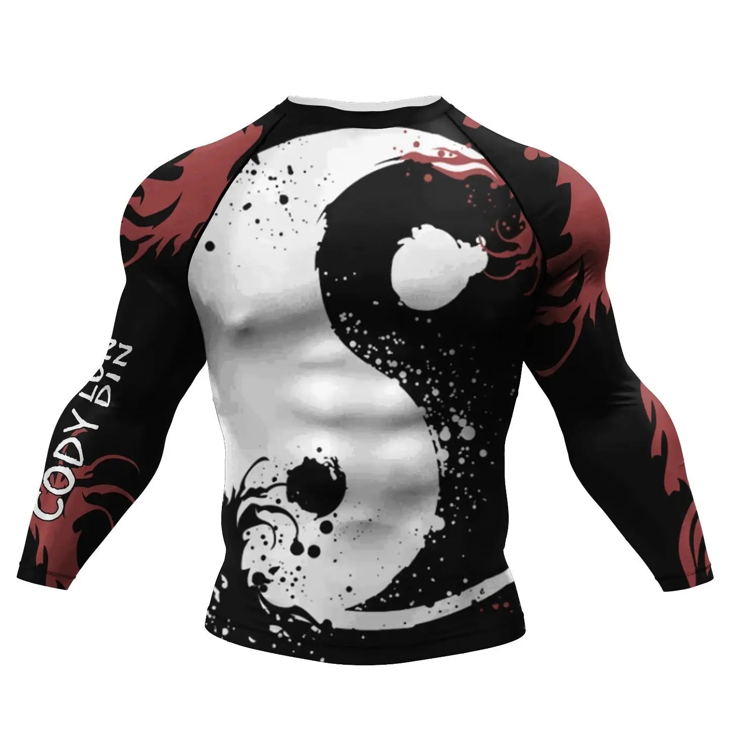 Rashguards MMA Ying Yang Noir & Rouge. 