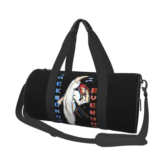 Sac de Sport Taekwondo Motif Femme Kimono Noir
