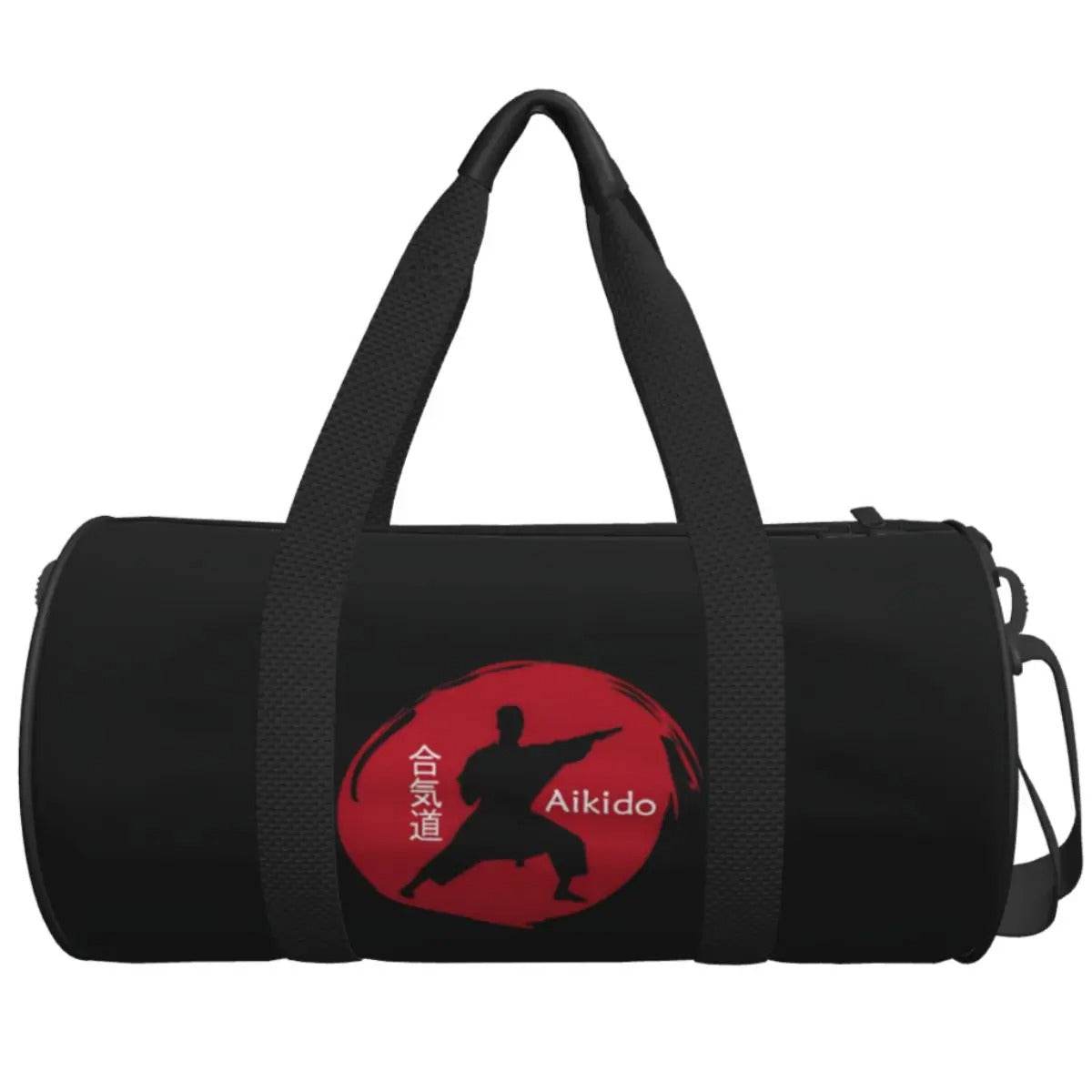 Sac de sport Noir Motif Aikido Cercle Rouge Japonais