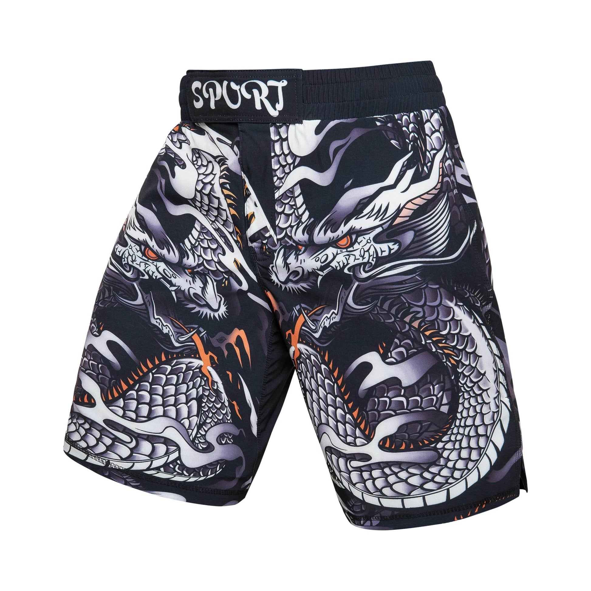 Short MMA Sport Dragon Blanc & Noir 